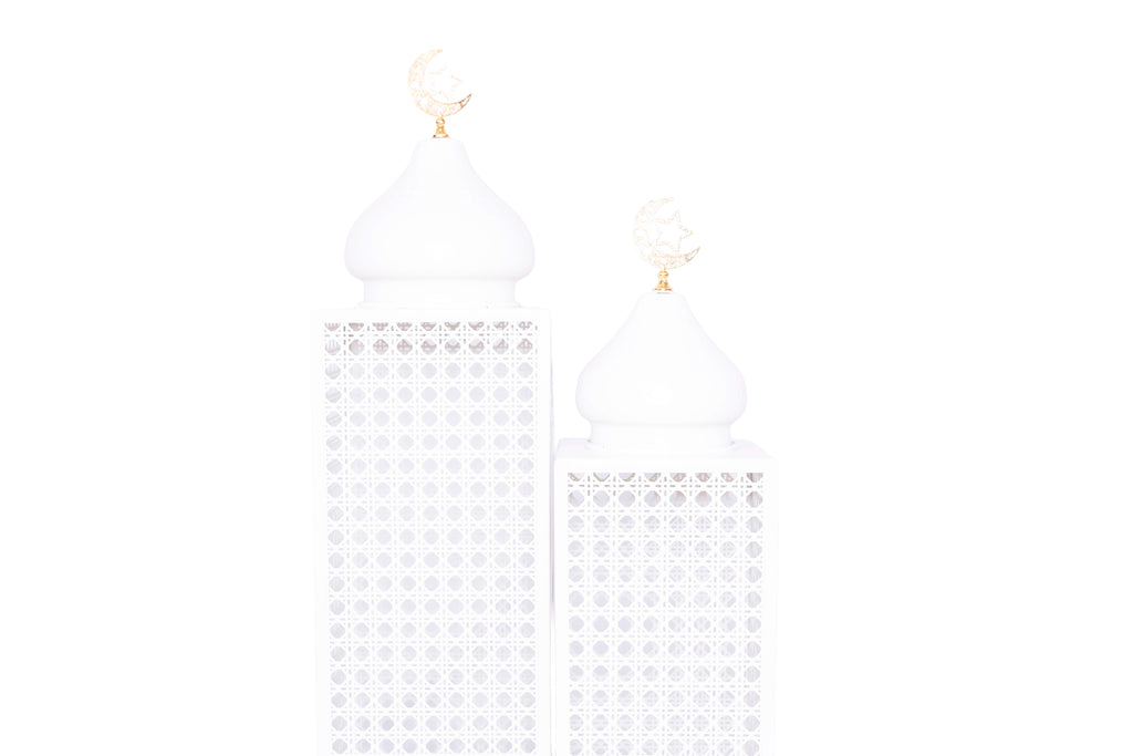 Ramadan lanterns set of 2 White