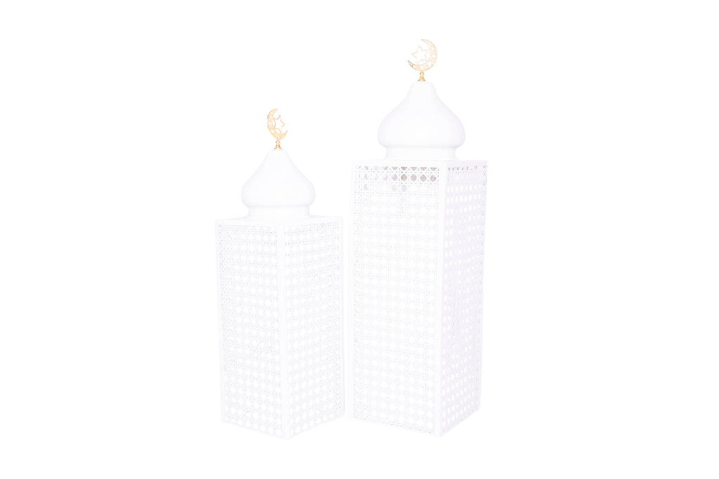 Ramadan lanterns set of 2 White