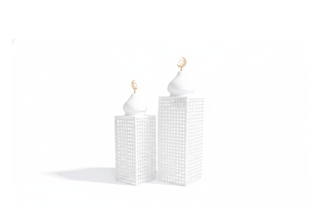 Ramadan lanterns set of 2 White