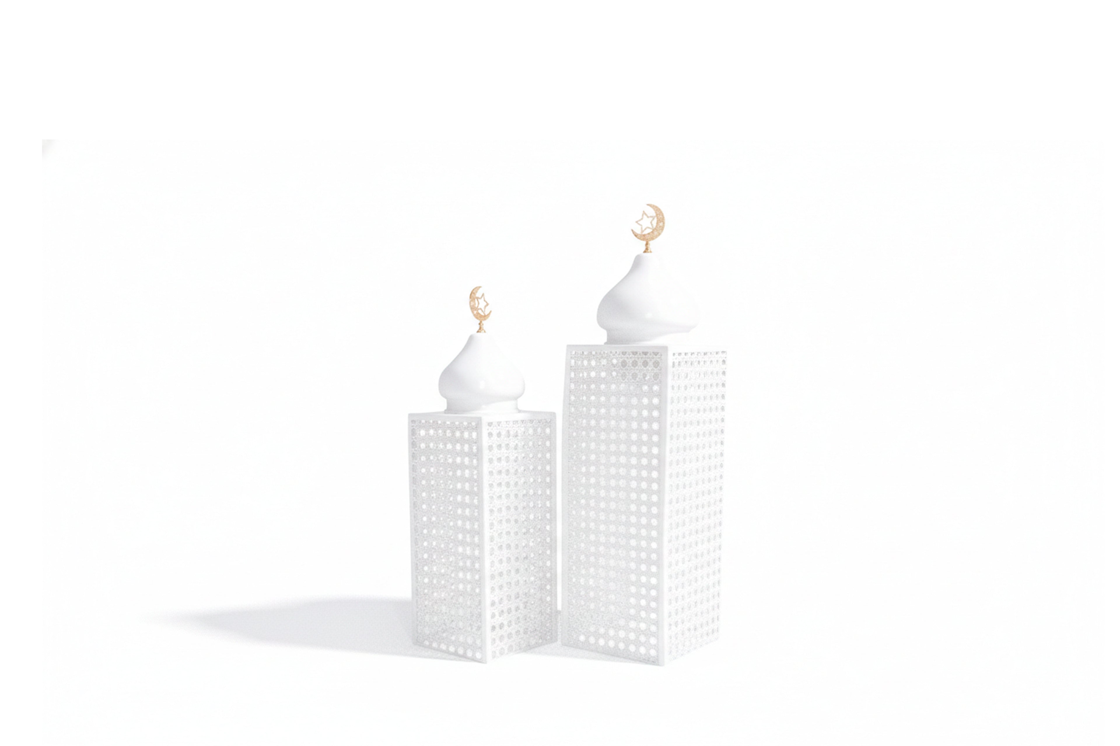 Ramadan lanterns set of 2 White